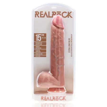 RealRock XL Ravni Model sa Bazom 38 cm - Boja Kože, Čvrst Materijal