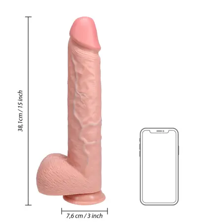 RealRock XL Ravni Model sa Bazom 38 cm - Boja Kože, Čvrst Materijal