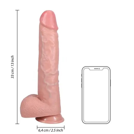 RealRock 33 cm Ekstra Veliki Anatomski Model sa Usisnom Bazom - Boja Kože