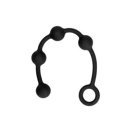 Sinner Gear Silikonske Analne Perle Male Crne - Fleksibilan Intimni Lanac