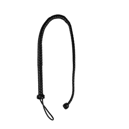 EasyToys PU Leather Whip Black 122cm sa detaljem čvora na ručki
