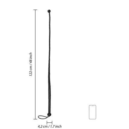 EasyToys PU Leather Whip Black 122cm sa detaljem čvora na ručki