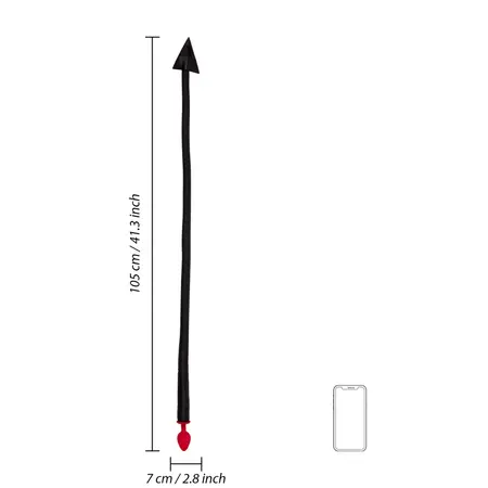 Sinner Gear Silicone intimni čep sa đavoljim repom Crna 38 cm