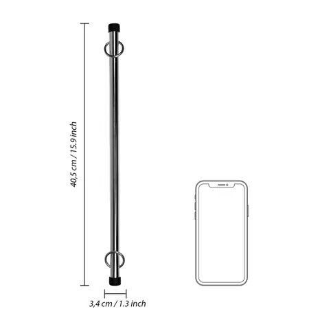 Sinner Gear šipka za razvlačenje 40 cm - Podesivi srebrni BDSM dodatak