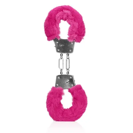 Loving Joy Krzneno-metalne lisice Roze - Podesive plišane restrikcije
