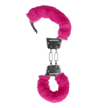 Loving Joy Krzneno-metalne lisice Roze - Podesive plišane restrikcije