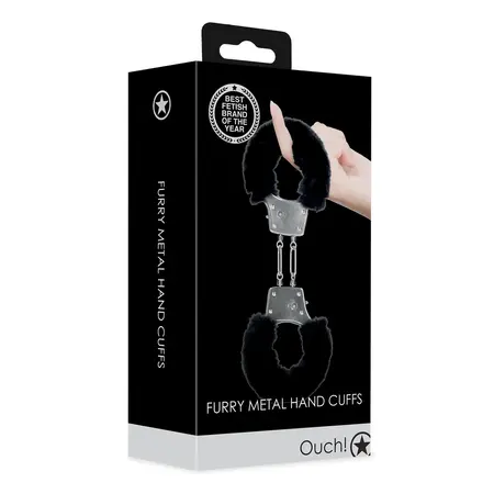 EasyToys Mekane plišane podesive metalne lisice Crne