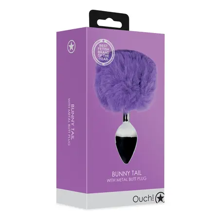 EasyToys Metal Plug with Soft Bunny Tail - Purple, Compact Size