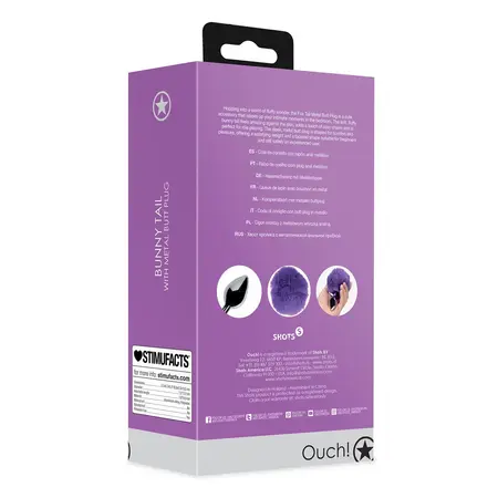 EasyToys Metal Plug with Soft Bunny Tail - Purple, Compact Size
