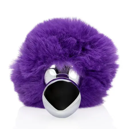 EasyToys Metal Plug with Soft Bunny Tail - Purple, Compact Size
