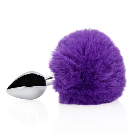 EasyToys Metal Plug with Soft Bunny Tail - Purple, Compact Size