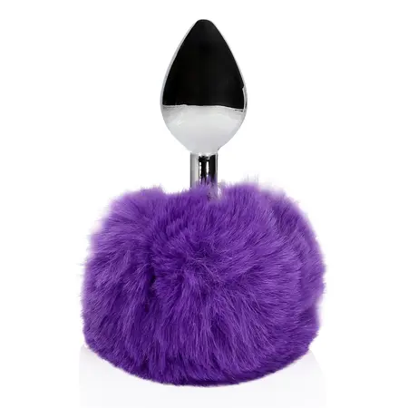 EasyToys Metal Plug with Soft Bunny Tail - Purple, Compact Size