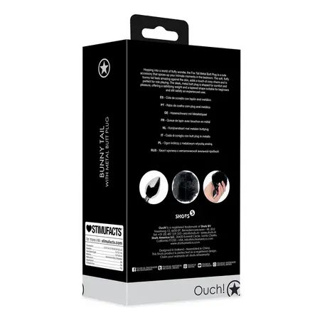 DiGiTails Black Metal Plug with Soft Bunny Tail - Compact Size