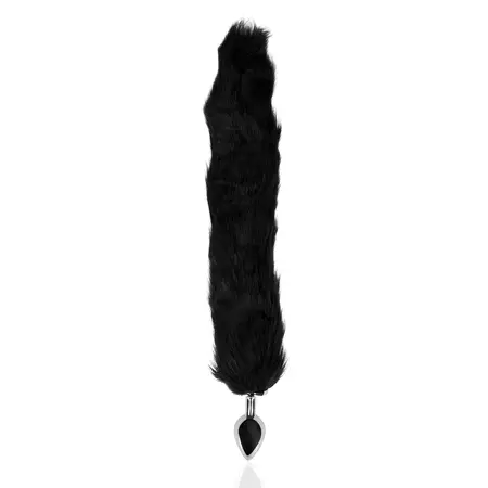 Sinner Gear Fox Tail Intimate Plug Metal Black - Fluffy Accessory