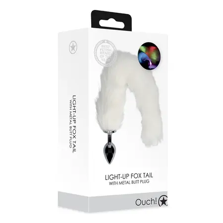 SINNERGEE Light-up Fox Tail Intimate System White - LED, Metal, Universal Size