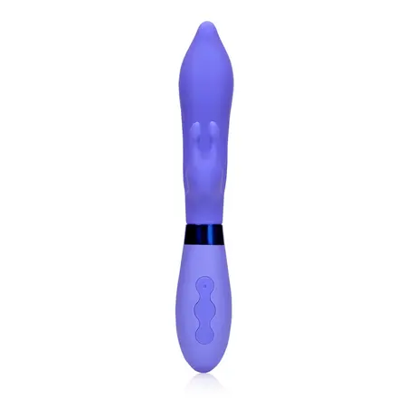 Loveline silikonski šiljasti vibrator za dualnu stimulaciju, roze, 20 cm