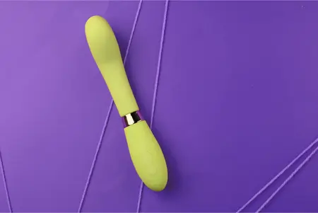 Loveline silikonski intimni uređaj za G-tačku, limun zelena, ergonomski dizajn