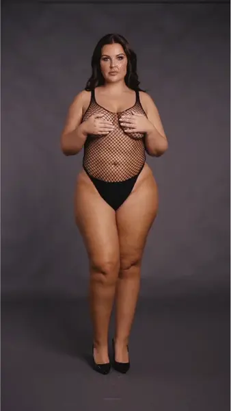 OSX body intimna odeća crna mrežasti dizajn plus size XL-4XL