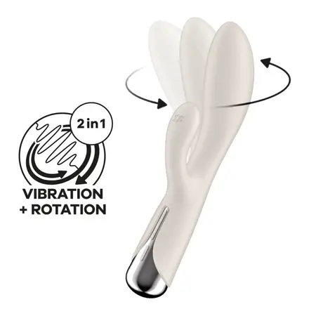Satisfyer Spinning Rabbit 1 Rotating Silicone Massager Beige