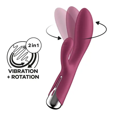 Satisfyer Spinning Rabbit 1 Vibrating Rotating Massager Red