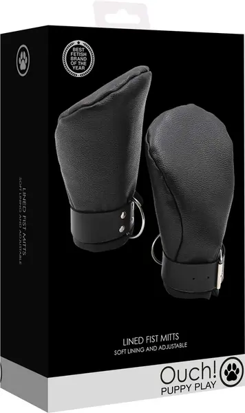 Ouch! Neoprene Lined Paw Mitts - Black, Adjustable, Universal Fit