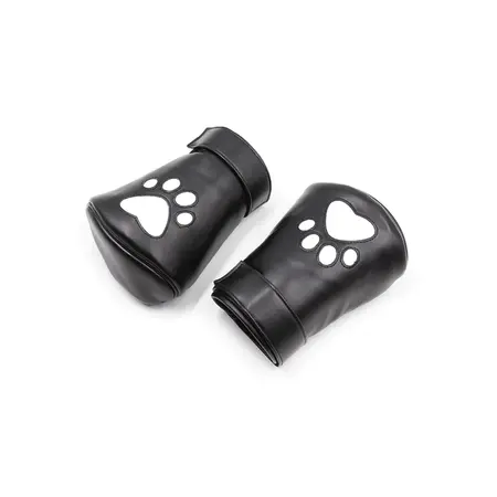 Ouch! Neoprene Paw Mittens - Adjustable Black Boxing Gloves Style