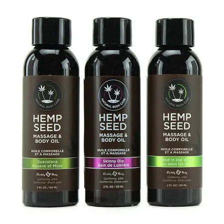 Earthly Body Set za Masažu sa Uljem u Poklon Paketu Trio 3x30ml Konoplja i Eterična Ulja
