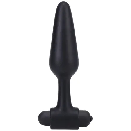 Doc Johnson silikonski crni analni čep 12 cm sa metkom od 10 funkcija