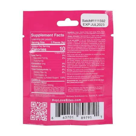 Love Bites Female Gummies 12 Pack - Herbal Formula, Fast-Acting, 9g