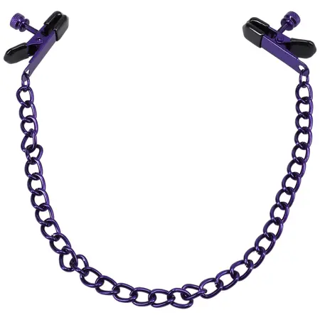 NS Novelties Chained Up Adjustable Nipple Clamps Purple