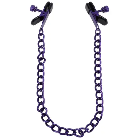 NS Novelties Chained Up Adjustable Nipple Clamps Purple
