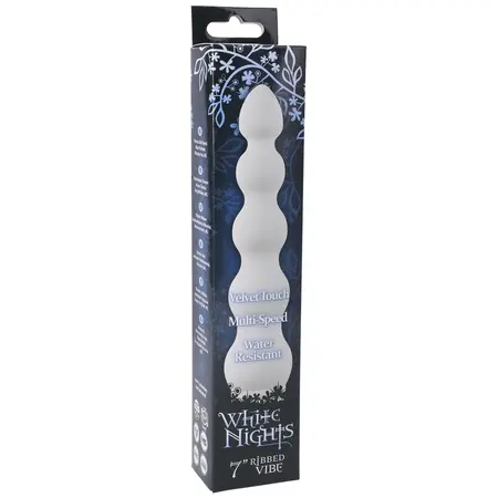 Doc Johnson White Nights Ribbed Vibe 18 cm Multi-Brzina Bela