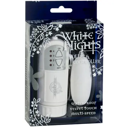 Doc Johnson White Nights 7-Speed Compact Bullet with Wired Controller White