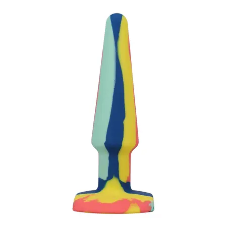 A-Play Groovy Silikonski Višebojni Čep 12 cm - Sužena Baza za Udobnost