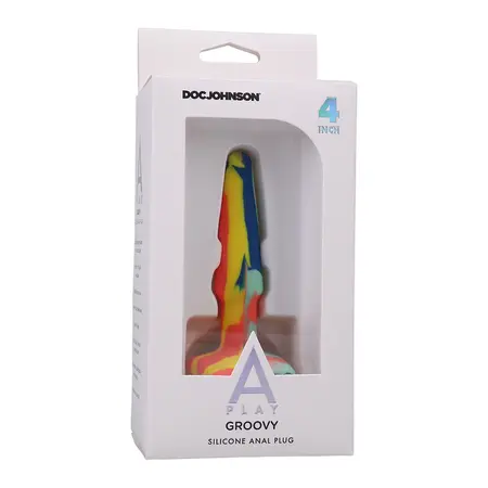 A-Play Groovy Silikonski Udobni Čep 10 cm Višebojni by Doc Johnson