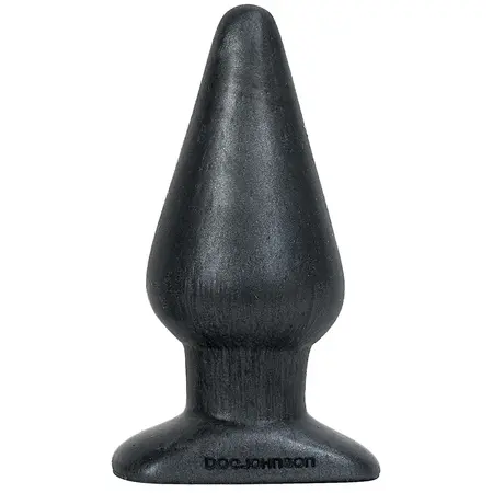 Doc Johnson The Super Big End Silicone Plug White/Charcoal 5 inch
