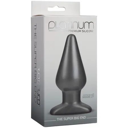 Doc Johnson The Super Big End Silicone Plug White/Charcoal 5 inch