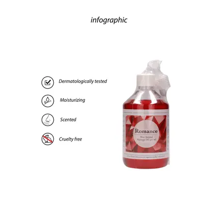 Shiatsu Romance Massage Oil Rose Scented 500ml - Nourishing Formula