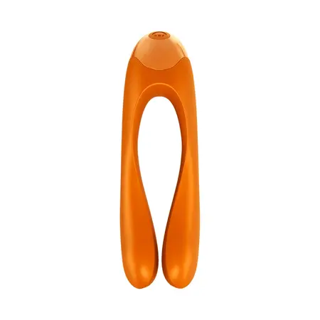 Satisfyer Candy Cane Mini Vibrator, Crno-Narandžasti, Kompaktni Prstni Model