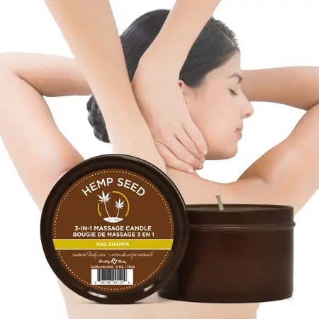 Earthly Body Nag Champa 3-u-1 Masažna Sveća 170g, Aromatični Sistem sa Uljem