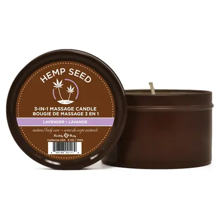 Earthly Body Lavender Massage Candle 170g - Nourishing Aromatic Oil
