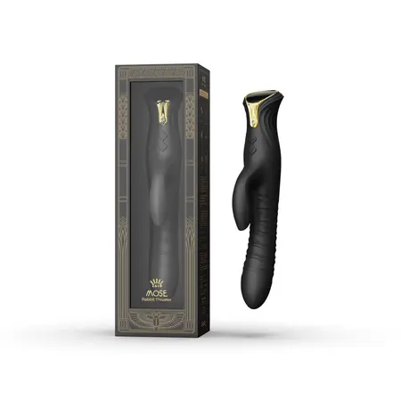 ZALO MOSE Intimate Device Rabbit Thruster Obsidian Black, Heated, Dual Motor