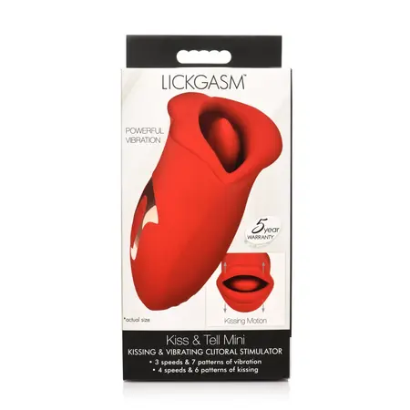 Kiss and Tell silikonski vibrirajući klitoralni stimulator crveni IPX6 USB