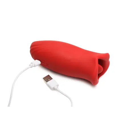 Kiss and Tell silikonski vibrirajući klitoralni stimulator crveni IPX6 USB