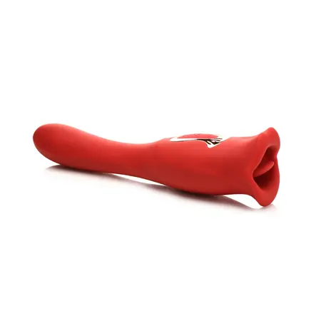 Kiss and Tell Pro dvostrani vibrator crveni - fleksibilni silikon, vodootporan