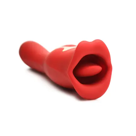 Kiss and Tell Pro dvostrani vibrator crveni - fleksibilni silikon, vodootporan