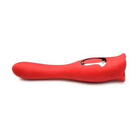 Kiss and Tell Pro dvostrani vibrator crveni - fleksibilni silikon, vodootporan