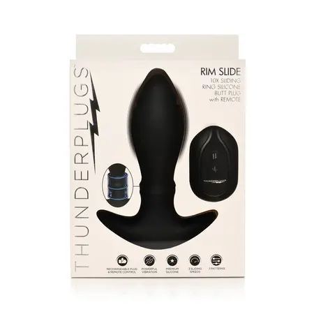 XR Brands Rim Slide silikonski čep sa klizanjem i vibracijom crni