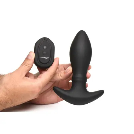 XR Brands Rim Slide silikonski čep sa klizanjem i vibracijom crni