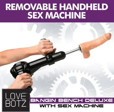 XR Brands Deluxe Bangin' Bench crni - podesivi set intimnih mašina